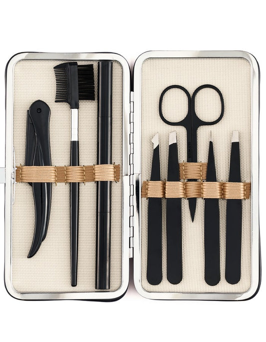 Beauté Secrets 8 Pcs Tweezers for Hair Remover, Eyebrow Plucker Kit,  Brush and Comb, Eyebrow Pencil, Face Razor for woman