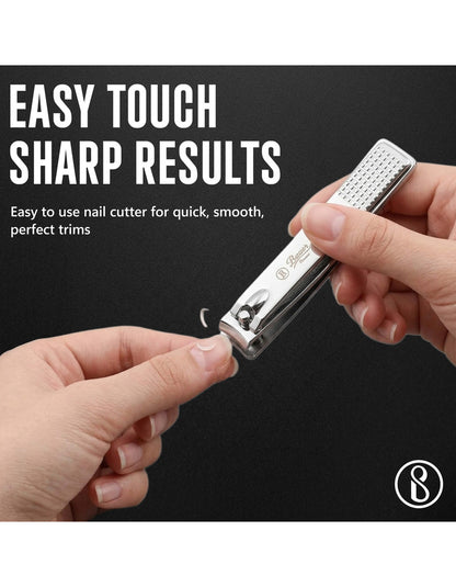 Beauté Secrets 9-in-1 Tweezers & Nail Cutter Set for Men & Women | Plucker for Hair Removal | Eyebrow Tweezers, Nail File, Scissors & Travel Case – Manicure Pedicure Grooming Set
