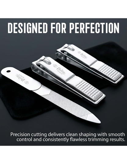 Beauté Secrets 9-in-1 Tweezers & Nail Cutter Set for Men & Women | Plucker for Hair Removal | Eyebrow Tweezers, Nail File, Scissors & Travel Case – Manicure Pedicure Grooming Set