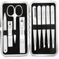 Beauté Secrets 9-in-1 Tweezers & Nail Cutter Set for Men & Women | Plucker for Hair Removal | Eyebrow Tweezers, Nail File, Scissors & Travel Case – Manicure Pedicure Grooming Set
