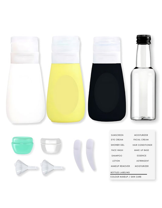 Beauté Secrets Travel Bottles for Toiletries 11pcs Kit, Leak Proof Travel Containers 85 ML Squeeze Bottle for Travelling