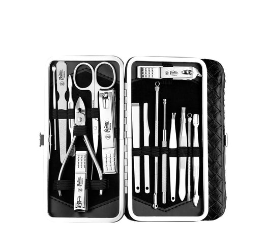 Beauté Secrets Manicure Set 16 in 1 with Leather Travel Case