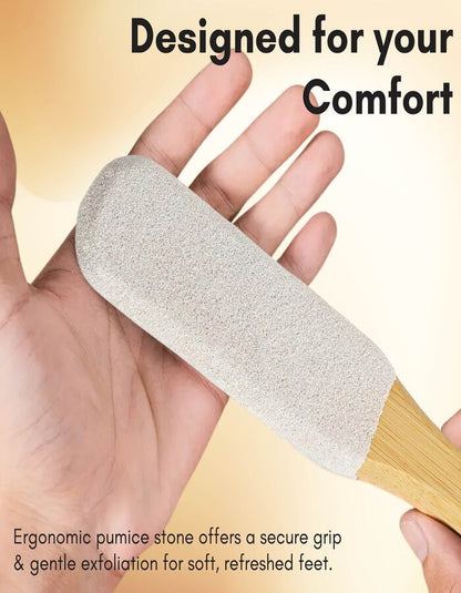 Beauté Secrets Double-Sided Pumice Stone with Handle | Foot Scrubber & Callus Remover for Dead Skin