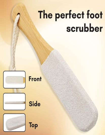 Beauté Secrets Double-Sided Pumice Stone with Handle | Foot Scrubber & Callus Remover for Dead Skin