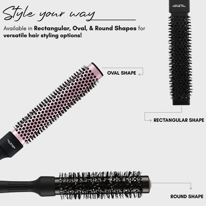 Beauté Secrets Thermal Rectangular Barrel Hair Brush for Men and Women 32 mm