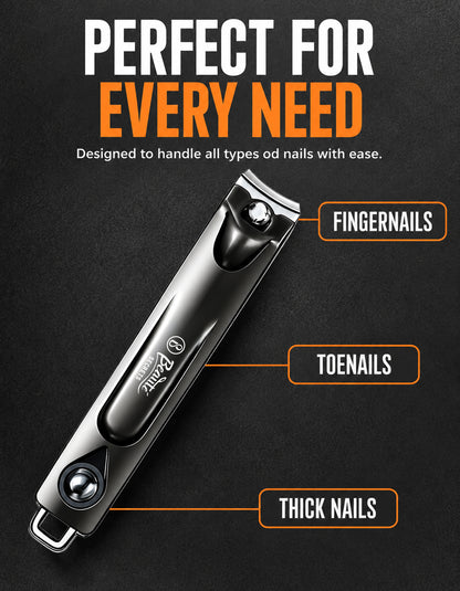 Beauté Secrets Adult Nail Cutter with Inbuilt Nail Filer | Premium Stainless Steel Nail Clipper | Ultra Sharp Heavy Duty Nail Trimmer for Men & Women | Professional Grooming Tool