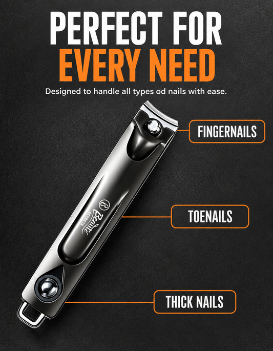Beauté Secrets Adult Nail Cutter with Inbuilt Nail Filer | Premium Stainless Steel Nail Clipper | Ultra Sharp Heavy Duty Nail Trimmer for Men & Women | Professional Grooming Tool