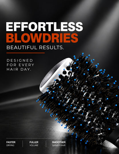 Beauté Secrets 43 mm Round Hair Dryer Brush with Boar and Nylon Bristles
