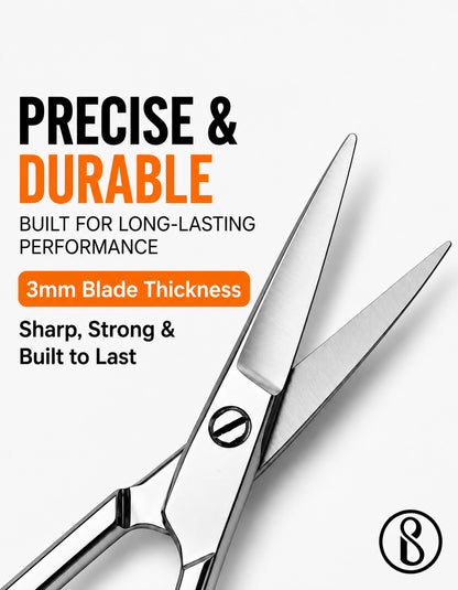 Beauté Secrets Nose Hair Scissors & Grooming Set (Pack of 2) – Ear, Facial, Eyebrow, Beard & Moustache Scissors with Storage Box