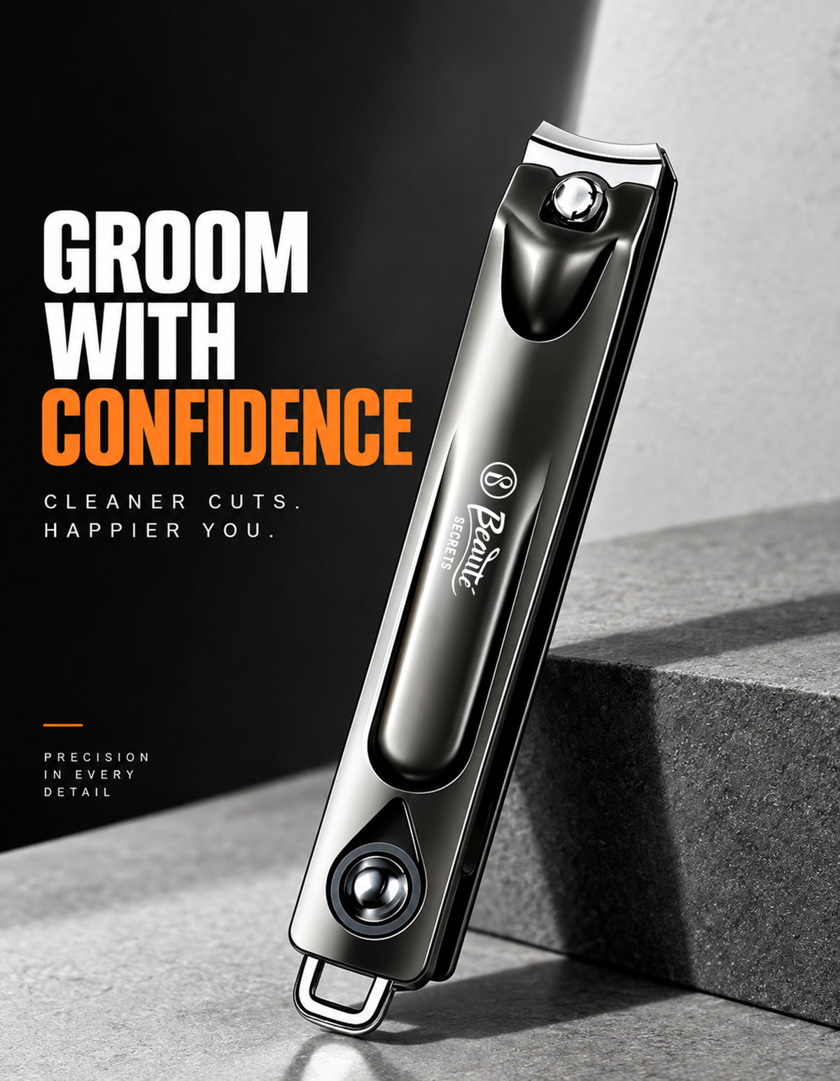 Beauté Secrets Adult Nail Cutter with Inbuilt Nail Filer | Premium Stainless Steel Nail Clipper | Ultra Sharp Heavy Duty Nail Trimmer for Men & Women | Professional Grooming Tool