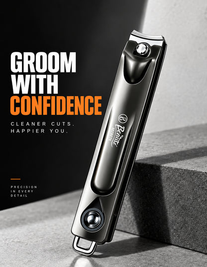 Beauté Secrets Adult Nail Cutter with Inbuilt Nail Filer | Premium Stainless Steel Nail Clipper | Ultra Sharp Heavy Duty Nail Trimmer for Men & Women | Professional Grooming Tool