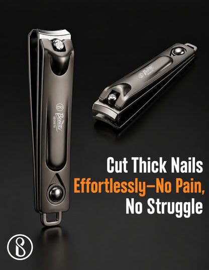 Beauté Secrets Adult Nail Cutter with Inbuilt Nail Filer | Premium Stainless Steel Nail Clipper | Ultra Sharp Heavy Duty Nail Trimmer for Men & Women | Professional Grooming Tool