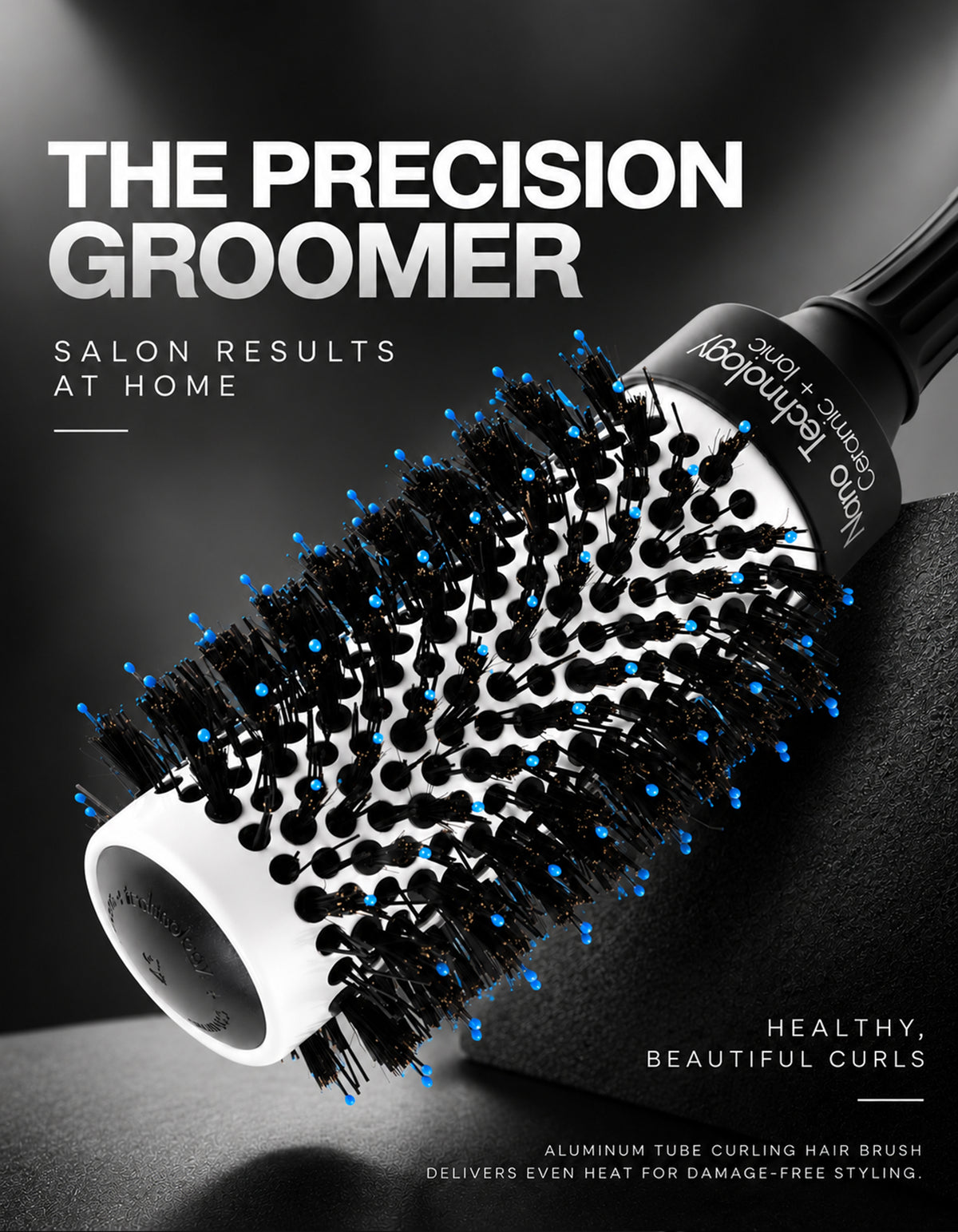 Beauté Secrets 43 mm Round Hair Dryer Brush with Boar and Nylon Bristles