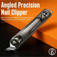 Beauté Secrets Ingrown Nail Clipper with Slanted Curved Blade | Stainless Steel Toenail Cutter for Thick Nails | Angled Precision Nail Clippers for Seniors, Men & Women | Anti-Slip Grip Nail Cutter, Silver