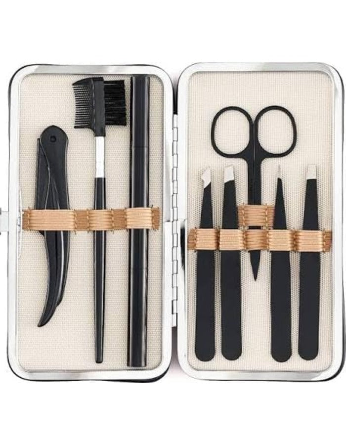 Beauté Secrets 6PCS Professional Eyebrow Tweezers Set for Women and Men, Premium Stainless Steel Tweezer Kit, Best Tweezers Precision for Ingrown Hair, Facial Hair, Eyebrows Plucking