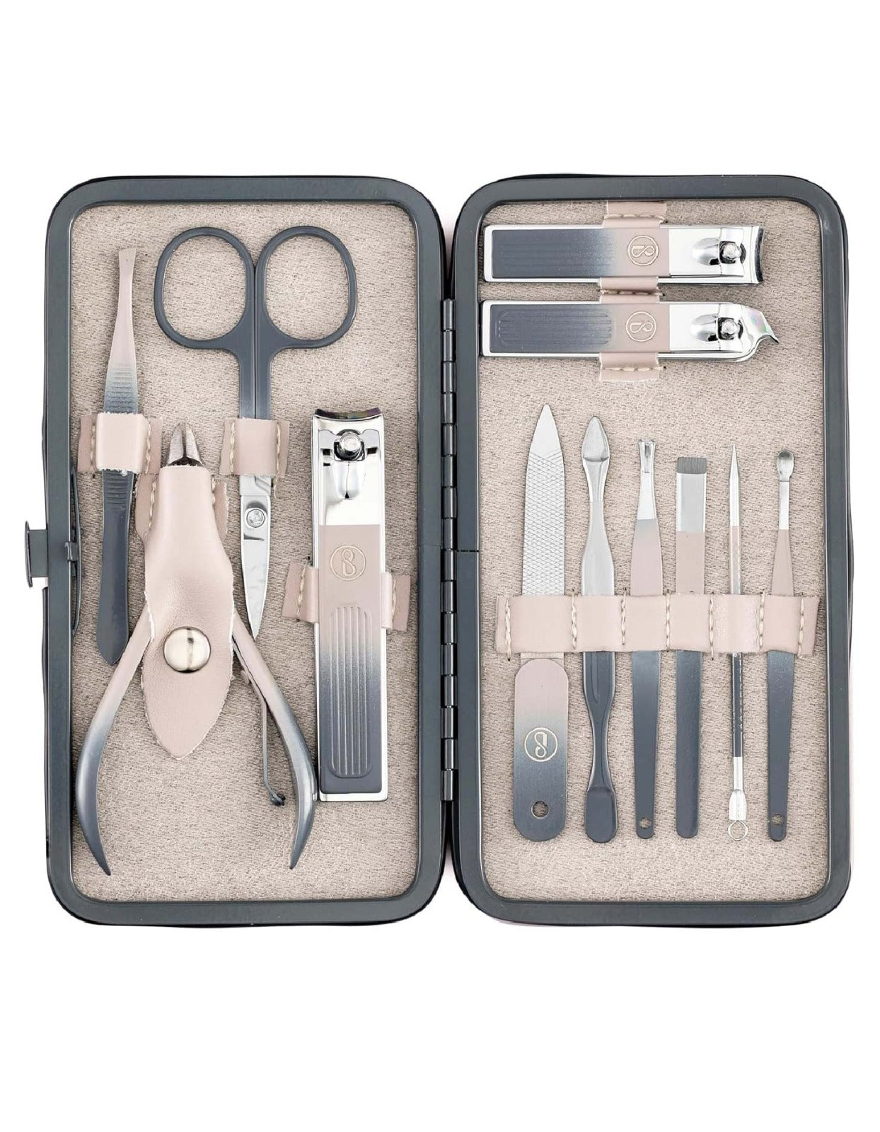 Beauté Secrets 12 in 1 Nail Cutter Set | Manicure Pedicure Kit for Women & Men | Grooming Kit with Nail Clippers | Nail Art Kit | Nail Cutter for Men Pink