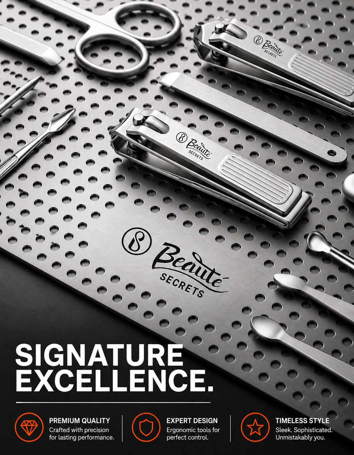 Beauté Secrets Manicure Set Nail Clippers Kit Manicure Pedicure Gift Set