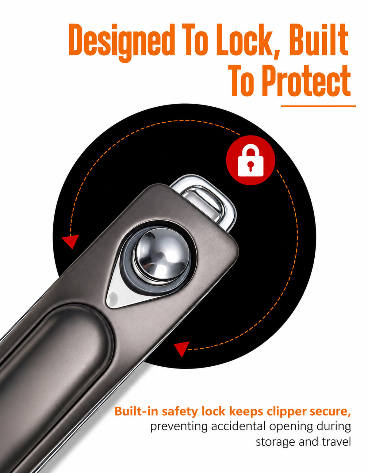 Beauté Secrets Ingrown Nail Clipper with Slanted Curved Blade | Stainless Steel Toenail Cutter for Thick Nails | Angled Precision Nail Clippers for Seniors, Men & Women | Anti-Slip Grip Nail Cutter, Silver