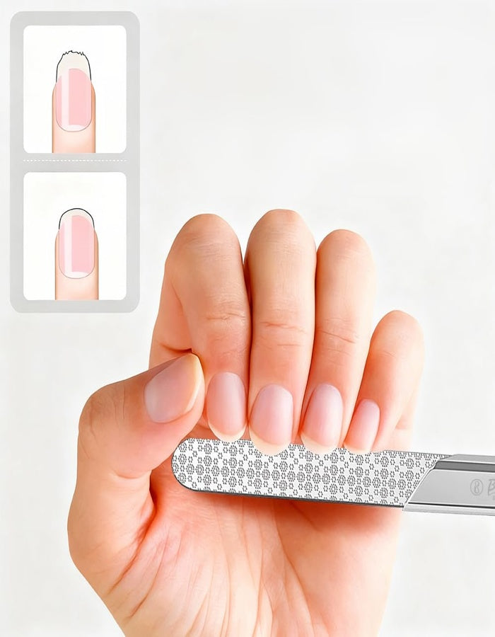 Beauté Secrets Premium Stainless Steel Nail File with Protective Case | Professional Double-Sided Nail Filer for Smooth Shaping For Women & Men