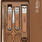 Beauté Secrets Nail Cutter Set | Manicure Pedicure Kit | Nail Grooming Set | Nail Care Kit | Stainless Steel Nail Cutter | Professional Manicure Set | Pedicure Tools Kit for Men & Women, Brown