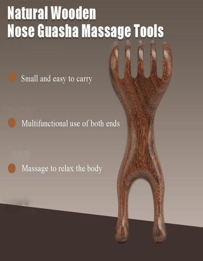 Beauté Secrets Head Massager for Scalp | Wooden Gua Sha Fork Massage Tool | Hair Growth Scalp Massage