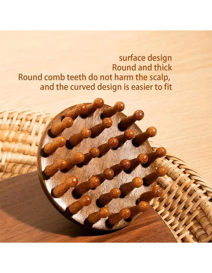 Beauté Secrets Wooden Scalp Massager Hair Massage Comb | Wooden Hair Massager for Hair Growth & Dandruff Control
