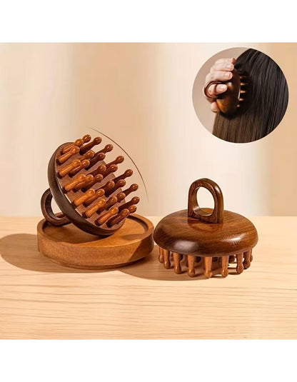 Beauté Secrets Wooden Scalp Massager Hair Massage Comb | Wooden Hair Massager for Hair Growth & Dandruff Control