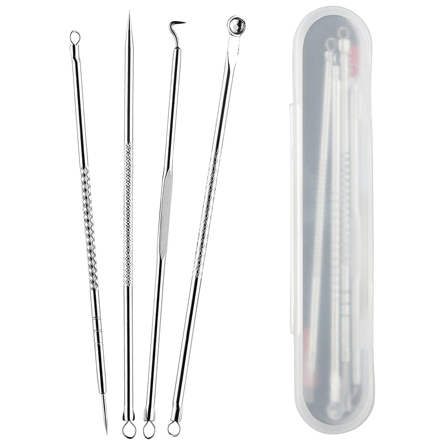 Beauté Secrets Blackhead Acne Removal Needle Kit 4 Pcs Cleaning Tools